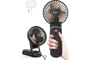 FUNME HandHeld Fan, 10000 Batterie Power Bank mit Exquisite Geschenkbox, 3 IN 1 Handventilator Taschenlampe 5 Geschwindigkeit,Tragbarer leistungsstarker Hand Akku Ventilator für Reisen Sommer Konzerte Büro