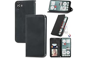 Cracedily Mobile Phone Case for Nothing CMF Phone 1 Case, Flip Case Premium Leather Flip Case Magnetic Card Slot Stand Function Flip Case Protective Cover for Nothing CMF Phone 1, Black
