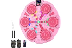 ZORKKRA Kids Music Boxing Machine with Bluetooth, Smart Musical Punching Machine for Wall, Adjustable 3-Level Speed & Sound Reactive LED for Indoor Fitness Fun, Boxing Machine with Gloves