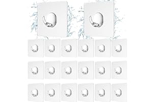 Wvasfd Selbstklebende Haken, Extra Stark bei 20 Stück, Transparent Hält bis zu 10Kg, Robuste Klebehaken für Küche, Badezimmer und Schlafzimmer