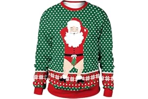 PEUIGNAO Jerseys Navideños Mujer Jersey Navideño Ugly Christmas Jersey Reno Feo Navidad Gato 3d Hombre Feos Sudadera Navideña Sudaderas Navideñas Pullover Sweatshirt Divertido Gracioso Divertidas Personalizado