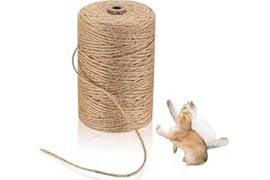 ZephyrCraft Corda in Juta Naturale Spessa 6 mm per Decorazioni e Fai da Te, 35M Corda di Canapa Resistente, Spago di Iuta Naturale per Artigianato, Arredamento, Gatto, Giardinaggio (6mm x 35M)