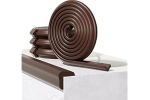 Loiion Protection des Bords et Coins de Meubles, Pré-adhésif Protection d'Angles et Rebords pour Bébés, Super Souple Anti Choc Mousse Bord Protecteur, Les Bords de cheminée et de Meubles (2m Marron)