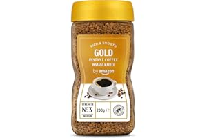 ‎BY AMAZON by Amazon Gold Instant Kaffee, Mittlere Röstung, 200g, 1er-Pack - Rainforest Alliance-Zertifizierung