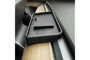 CARERSTEN Tesla Model 3/ Y Mittelkonsolen Organizer Aufbewahrungsbox hinter dem Bildschirm versteckte Ablage Tesla Innenzubehör Schwarz