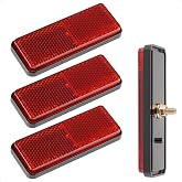 Ymiko Riflettore Rettangolare, Luce Freno Posteriore per Moto, Riflettore LED Rettangolare Luce Stop per Luce Freno Posteriore per Ciclomotore Motocicletta(Luce Rossa Conchiglia Rossa
