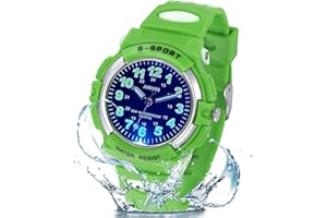 Juboos New 7 Color Kids Watches,Children Analogue Quartz Watch for Boys Girls Kids Waterproof Time Teach Watches, 7 Color Dial Soft Band Wrist for Kids Sport Outdoor Wrist Watches