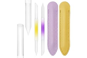 2 stycken glas nagelbandspusher manikyrpinnar glas nagelfil | Glas dubbelsidig nagelbandstrimmer professionell precisionsfil