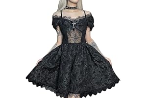SEAUR Gotycka sukienka damska, minisukienka retro, vintage, steampunk, spódnica, na karnawał, imprezę, do klubu, Cosplay, kostium karnawałowy, rozm. S, M, L, XL