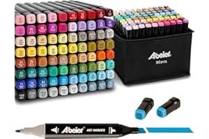 ABEIER Rotulador,80+1 Colores Marcadores Manga Creativos Rotulador Alcohol Rotuladores,Alcohol de Marker Pen, Doble ara Acuarela Graffiti para Principiantes Set Plus 1 Blender Marker