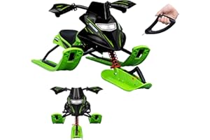 ‎LANEETAL Laneetal Lenkschlitten für Kinder, Schlitten mit Fußbremsen, Bob Kinderschlitten, automatisches Zugseil, gepolsterter Sitz, Metallrahmen, 121x43x5 cm