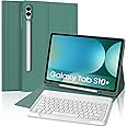 FOGARI Samsung Galaxy Tab S10 Plus/S9 Plus/S9 FE Plus 12.4'' Keyboard Case, Samsung Galaxy Tab S10+/S9+/S9FE+ 2024 Case Keyboard, UK QWERTY Layout Detachable Bluetooth, Dark Green