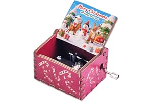 Yesnote Merry Christmas Music Box Gift, Merry Christmas and Happy New Year Gift for Wife Girlfriend Daughter Son Sister Friends Girls Hand Crank Xmas Music Box Play Jingle Bells