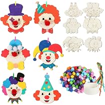 Baker Ross Clown-Bastelset Für Kinder – 4 Stück Mit Papierteller & Moosgummi-Aufklebern | Kreativer Malspaß