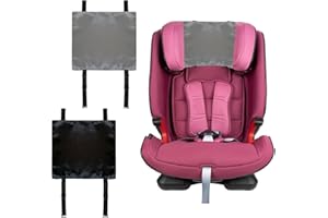 Okueejur 2 PCS Satin Car Seat Headrest Cover for Babies, Soft Silk Feeling Headrest Cover for Hair Protection, Satin Baby Car Seat Hair Protector (Black+Grey)