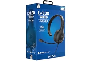 PERFORMANCE DESIGNED PRODUCTS PDP LVL30 verkabelt Kopfhörer mit Single-Sided One Ear Headphone für PlayStation, PS4, PS5 - Mac, Tablet Compatible - Noise-Cancelling Mic - Lightweight, Cool Komfort, Fine für Gaming - Schwarz