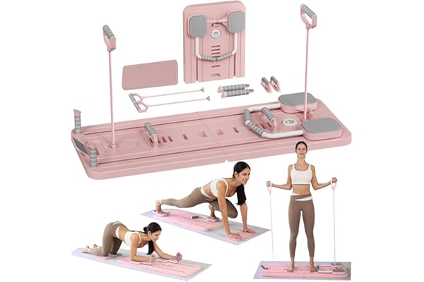 ExeractFit Pilates Board - 2025 Upgraded Pliable Pilates Reformer Machine Maison Planche Pilate Kit Multifonction Planche Fitness Roulette Abdominale Rebond Automatique
