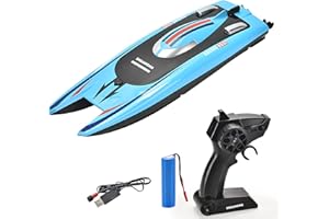 DODOOS Barca Catamarano RC, barca telecomandata per piscine e laghi, barca veloce da 2,4 GHz RC con lunga durata, regali per bambini e adulti