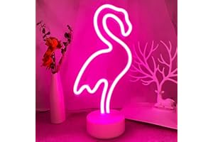 YIVIYAR Flamingo Neon Light Signs, Girls Night Light Flamingo Decor USB/Battery Pink Decor Flamingo Neon Lamp with Holder Base Flamingo Gifts for Women House Warming Presents for Women(Flamingo)