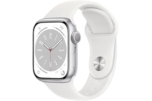Apple Watch Series 8 (GPS, 41MM) - Silver Aluminum Case with White Sport Band, Regular (Renewed)