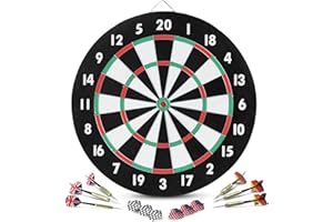 Stagecaptain DBP-1810 Bullseye Diana de Papel para Dardos con Flechas - Diana de Steeldarts para Principiantes, Jugable por Ambos Lados, con 6 Flechas y 4 Juegos de Flights.