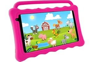 Tibuta 7 tabletas para niños, pantalla HD 1024 x 600 IPS, WiFi 2G + 32 GB, modo de control parental, tableta para niños pequeños con funda apta para niños para Kids Edition (rosa)