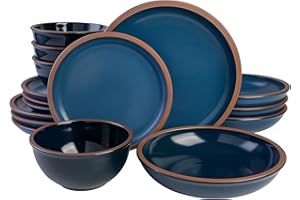 GIBSON ELITE Gibson Soho Lounge Lagos Coupe zestaw zastawy stołowej, serwis dla 4 (16 szt.) niebieski