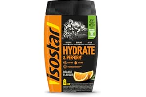 ‎ISOSTAD Isostar - Hydrate & Perform Orangengeschmack - Pulver für isotonische Energy Drinks - Vitamin C Quelle mit natürlichen Aromastoffen, Ohne Farbstoffe - 400 g (10 Portionen)