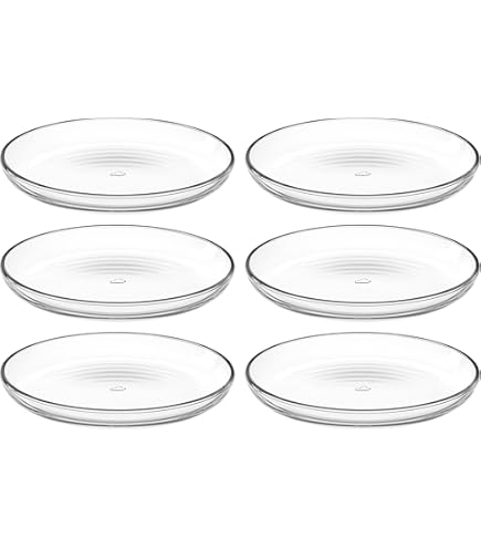 Lot De 6 Assiettes Plates Pasabahce Estrella - Verre Transparent 28 Cm - NEUVES