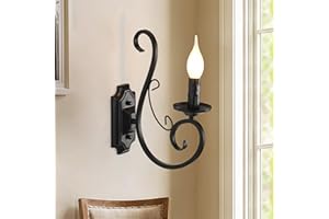 Ganeed Kinkiet Lampa nocna Antyczny wygląd Kute żelazo Design Retro Kinkiety ścienne do salonu Klatka schodowa Foyer E14 1 światło (1 opakowanie)