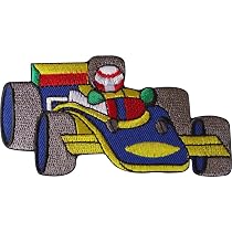 Écusson Brodé Voiture De Course F1 - Motif à Coudre Ou à Repasser, Dimensions 9,8 X 4,9 Cm, Pour Customiser Vêtements Et Sacs