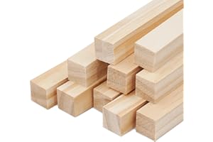 NANXJIUR Square Wooden Dowel Rods Dowel Rods Wood Sticks Wooden Square Dowel Rods for Crafting,Unfinished Square Hardwood Sticks for Arts and DIYers, DIY Projects, Home Decor (15mm)