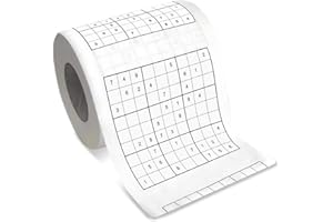 FRAMAN Rollo de papel higiénico SUDOKU. Papel para el váter con Sudokus. 200 láminas de celulosa. Triple capa, suave.
