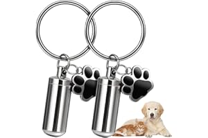 ASTER 2 sztuki mini urny dla psów, urna, butelka na popiół, pazur psa, zawieszka ze stali nierdzewnej, pamiątkowa kurna, breloczki do kluczy, pamiątkowa kremacja, popiół, pamiątkowy brelok do kluczy dla