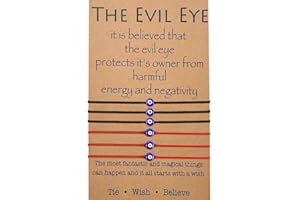 BOCHOI Mauvais Œil Bleu Turc Cordon Tressé Bracelets Réglable Bracelets à œil Bracelet à vœux Protection bébé Cadeau pour Ados Femme Homme Famille Amie Fille garçon
