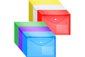 GoodtoU A5 Plastic Wallets with Popper 30 Pcs Assorted Colours A5 Folder Plastic Folders Document Files Wallets for School Office Organization Stationery Supplies