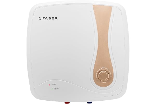 Faber Helios 25L Storage Water Heater 5 BEE Auto Cutout Warranty:5Y Tank,2Y Element & Product 8 Bar Glassline Coating Anti-Leak PP Body 2000W (25L)