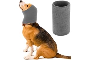 Pubiao Hunde-Schlauchschal für Hunde, Hals- und Ohrenwärmer, Hunde-Kapuzenpullover, Lärmschutz, Ohrbandagen, Hundehut für Hunde, Katzen, Anti-Angst am Lärm, hilft bei der Beruhigung (Grau L)