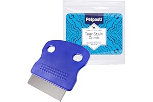 Petpost | Tear Stain Remover Comb for Dogs - Extra Fine Tooth Rake Gently & Effectively Gets Rid of Crust, Mucus, and Gunk Around Your Shih Tsu or Maltese