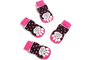 HARFKOKO Pet Heroic Calzini per Cani Calzini per Gatti 6 Taglie - Protettori zampe Cane Gatto Antiscivolo rinforzati - Controllo Trazione per interni - Taglie mini ed extra di Cani e Gatti