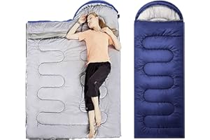 TINAYAUE Enveloppe Sac de Couchage Camping Sac de Chaud Couchage -15-0°Compact Imperméable 3-4 Saisons Adulte Sac de Couchage Ultralight en Coton Portable Jeunesse pour Extérieur Randonnée Escalade