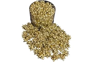 GMM Coccarde Stelle Fiocchi adesive Barattolo 100 Pezzi Colore Oro Metallico Diametro 2,5 CM Adesivo 1 CM