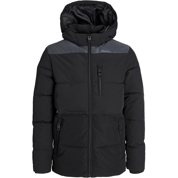 JACK & JONES Jjeowen Reflective Puffer SN Mni, Nero, Numeric_98, Nero, Numeric_98