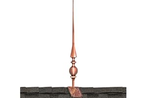 Good Directions 755T 28" Aragon Pure Copper Decorative Roof Mount Finial, w/Deco