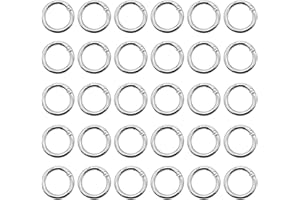 ZoZoMaiy D-Orange - Mosquetón redondo de 28 mm, ganchos redondos de aleación de zinc, anillos de resorte de resorte, hebilla de gancho de puerta abierta para llaveros, manualidades o decoraciones de