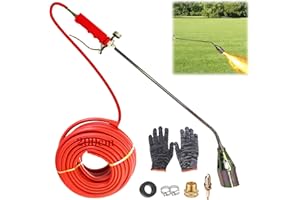 KENMOHUO New Portable Propane Torch Weed Burner Kit, 2025 Weed Torch with Turbo Trigger, 35mm Nozzle 200cm Hose Flamethrower for Flame Weeding, Roofing, Snow Melting