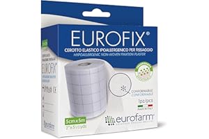 EUROFARM Eurofix(m 5 x cm 5) Non-Woven Fabric Dressing Retention Roll, Highly Breathable,Ideally for Fixation of Any Type of Medication, catheters and cannulas, Made in Italy