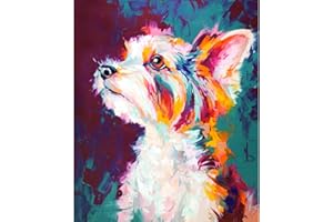 RenFox Pintar por Numeros, Kits de Pintura Numeros con 18 Pinturas Acrílicas y 3 Pinceles para Adultos y Niños, 40 x 50 cm DIY Paint by Numbers Sobre Lienzo Sin Marco