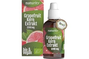‎NATURITY BIO Grapefruitkernextrakt, 1200 mg Bioflavonoide/100 ml, zertifizierte Bio-Qualität, vegan und in Deutschland hergestellt, leicht und sauber anzuwenden