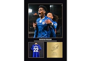 GENERIC Estevao Gift Signed A4 Print Display Unframed Chelsea Gifts For Boys Digitally Reproduced Signature Chelsea FC Gifts For Boys CFC (Framed)